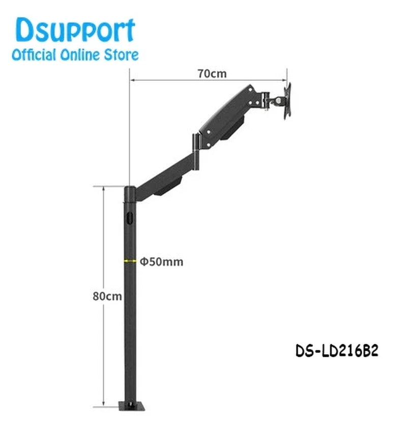 Heavy Duty 13"-27" LCD Monitor Floor Stand / Sofa Side Fixed TV Mount Computer Monitor Holder Arm LD216