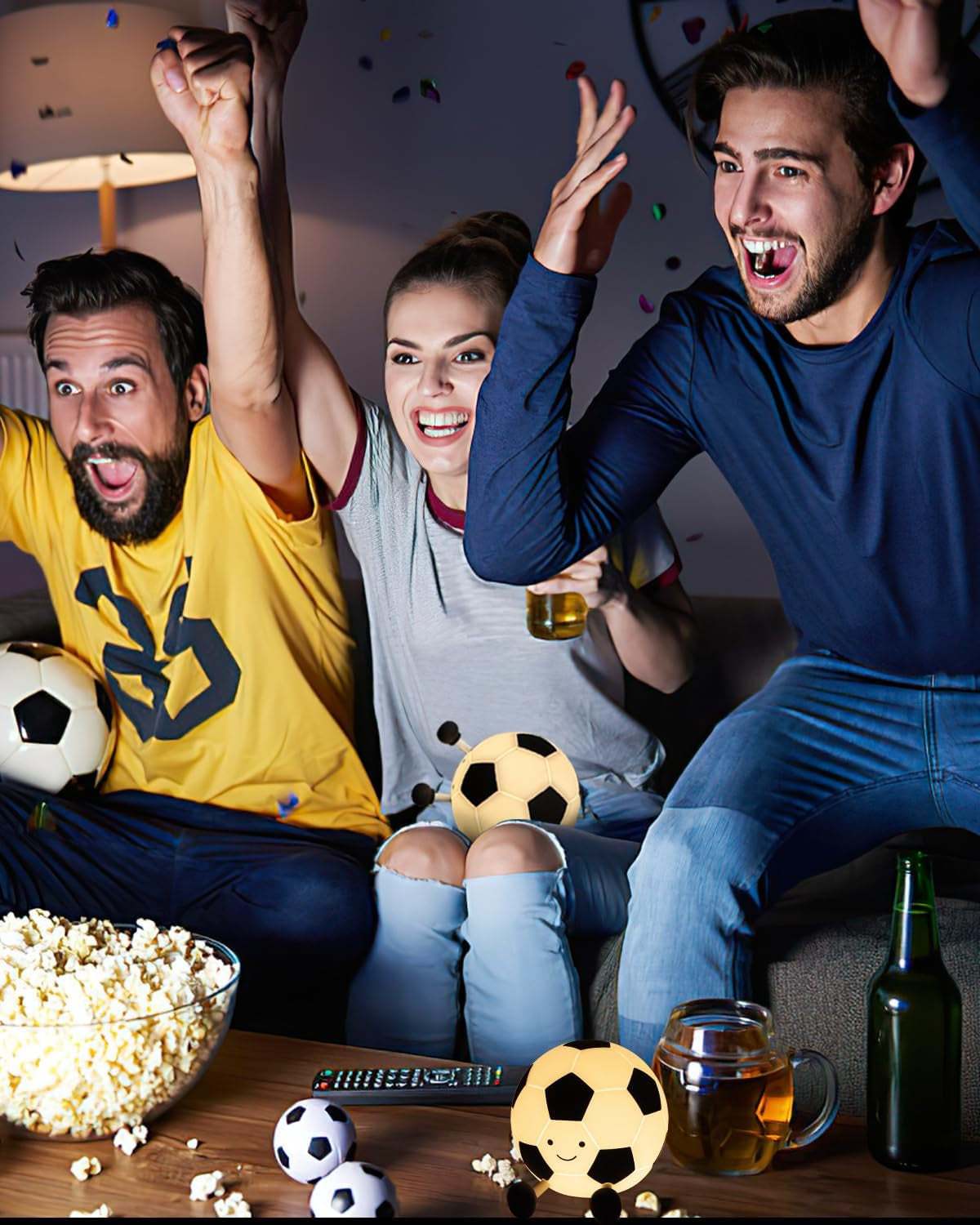 Soccer Night Light for Boys Light up Football Lamp Dimmable Rechargeable Silicone Night Light Home Decor Birthday Christmas Gifts for Kids