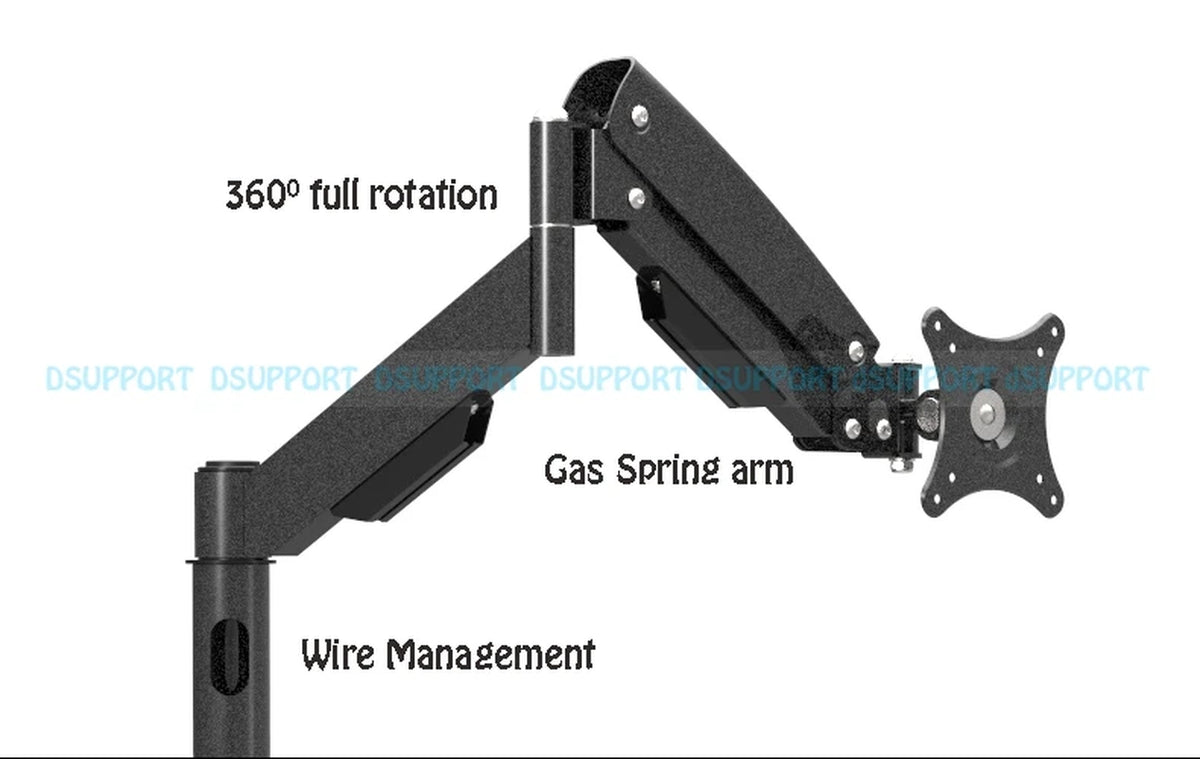 Heavy Duty 13"-27" LCD Monitor Floor Stand / Sofa Side Fixed TV Mount Computer Monitor Holder Arm LD216